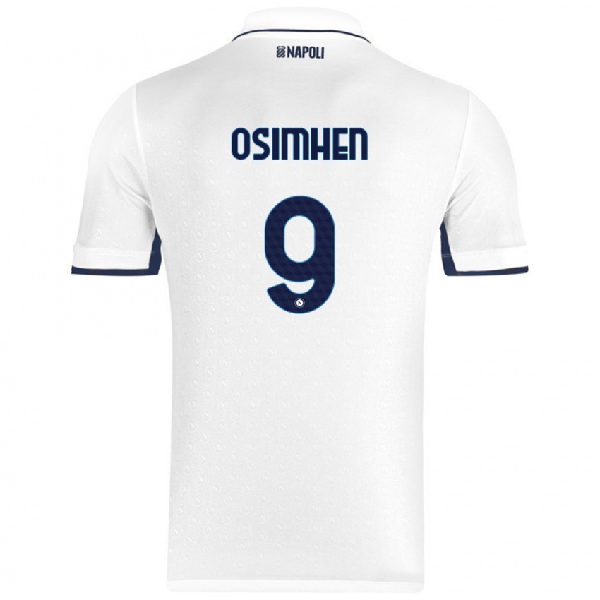 Kvinder Victor Osimhen #9 Hvid Kongeblå Udebane Spillertrøjer 2024/25 Trøje T-Shirt