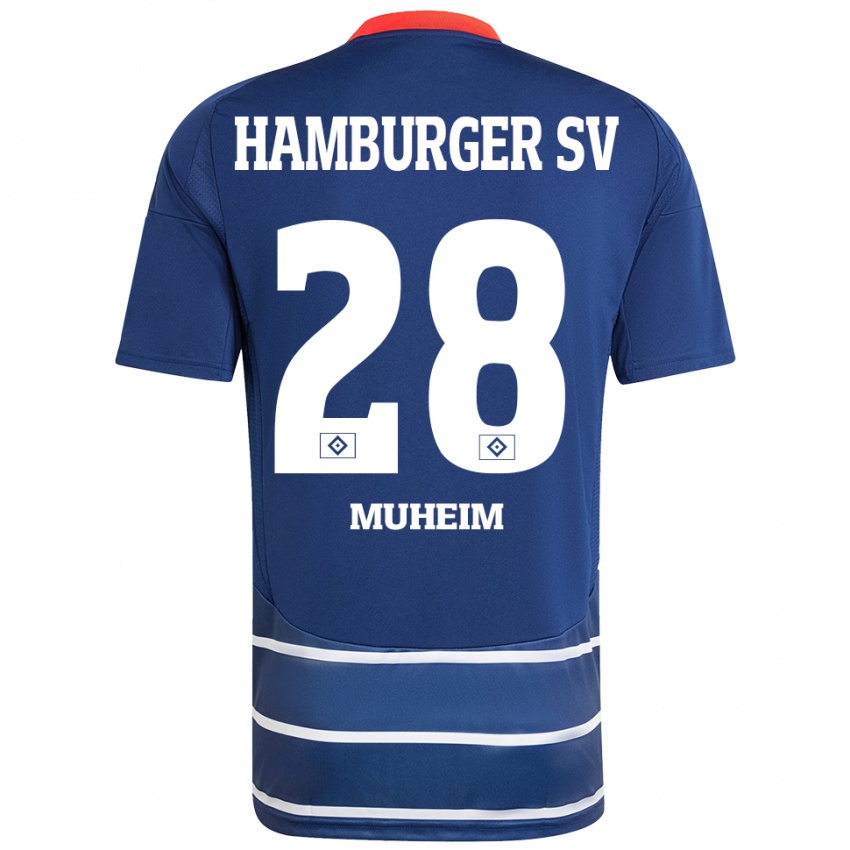 Kvinder Miro Muheim #28 Mørkeblå Udebane Spillertrøjer 2024/25 Trøje T-Shirt