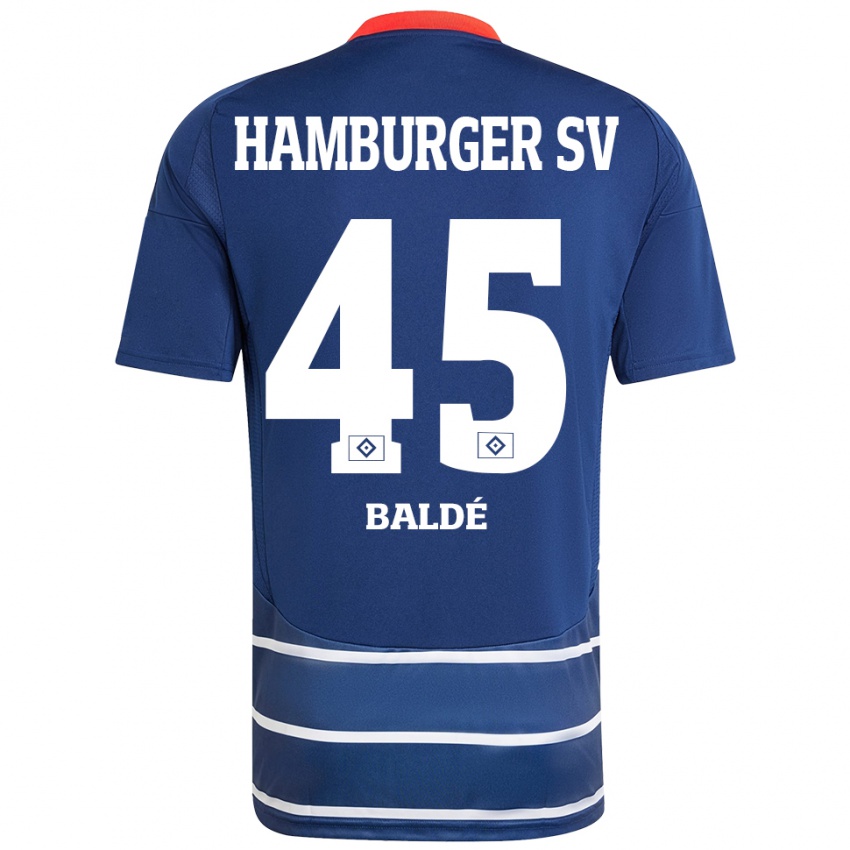 Kvinder Fabio Baldé #45 Mørkeblå Udebane Spillertrøjer 2024/25 Trøje T-Shirt