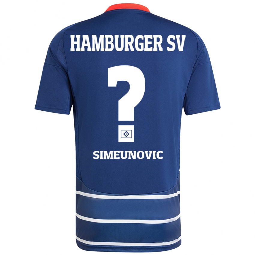 Kvinder Denis Simeunovic #0 Mørkeblå Udebane Spillertrøjer 2024/25 Trøje T-Shirt