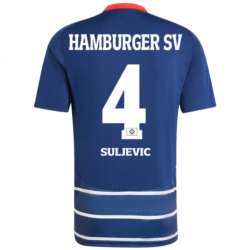 Kvinder Almin Suljevic #4 Mørkeblå Udebane Spillertrøjer 2024/25 Trøje T-Shirt