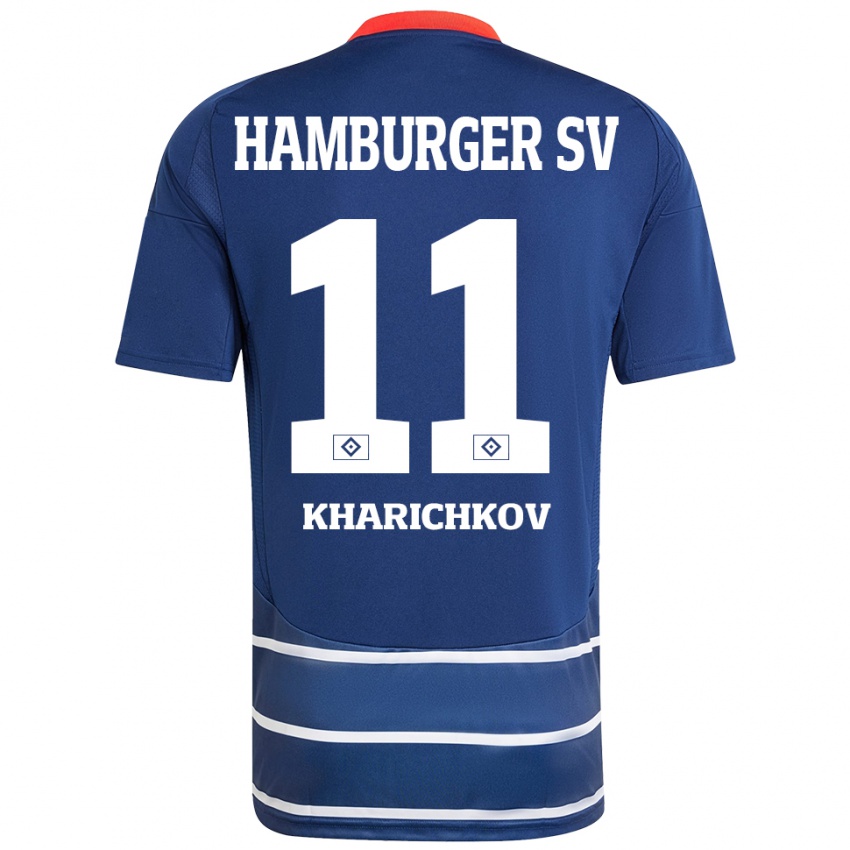 Kvinder Valentyn Kharichkov #11 Mørkeblå Udebane Spillertrøjer 2024/25 Trøje T-Shirt