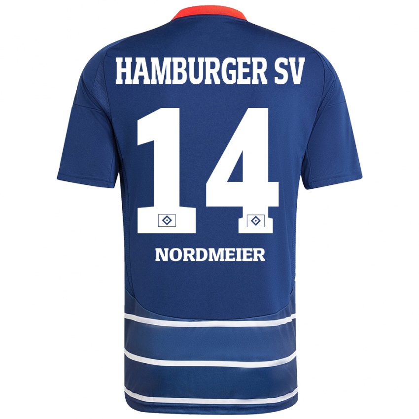 Kvinder Quentin Nordmeier #14 Mørkeblå Udebane Spillertrøjer 2024/25 Trøje T-Shirt