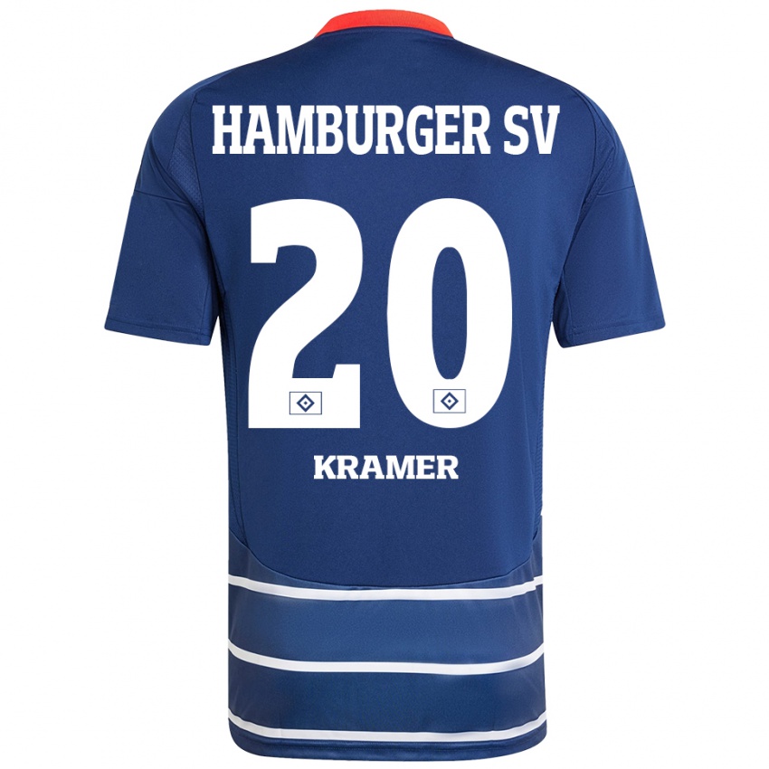 Kvinder Timon Kramer #20 Mørkeblå Udebane Spillertrøjer 2024/25 Trøje T-Shirt