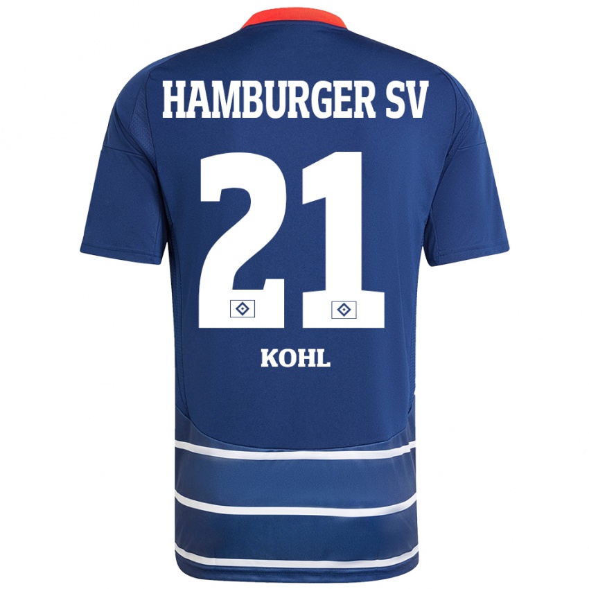 Kvinder Ohene Köhl #21 Mørkeblå Udebane Spillertrøjer 2024/25 Trøje T-Shirt