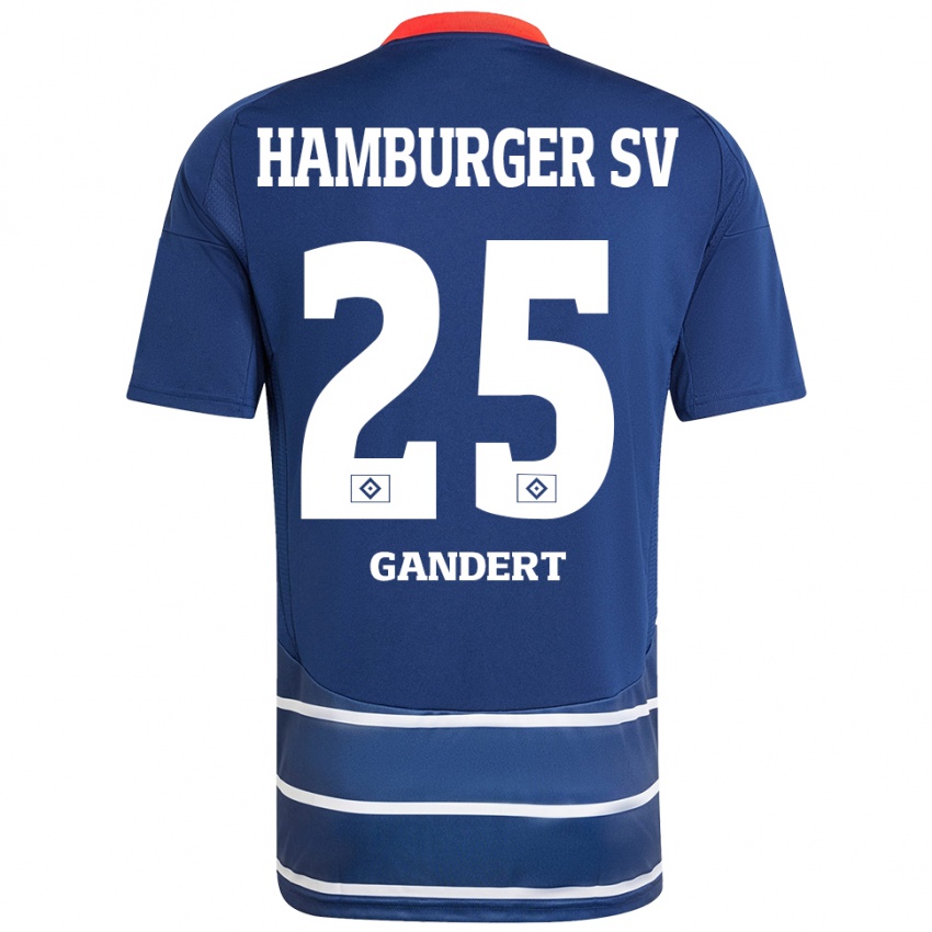 Kvinder Jeremy Gandert #25 Mørkeblå Udebane Spillertrøjer 2024/25 Trøje T-Shirt