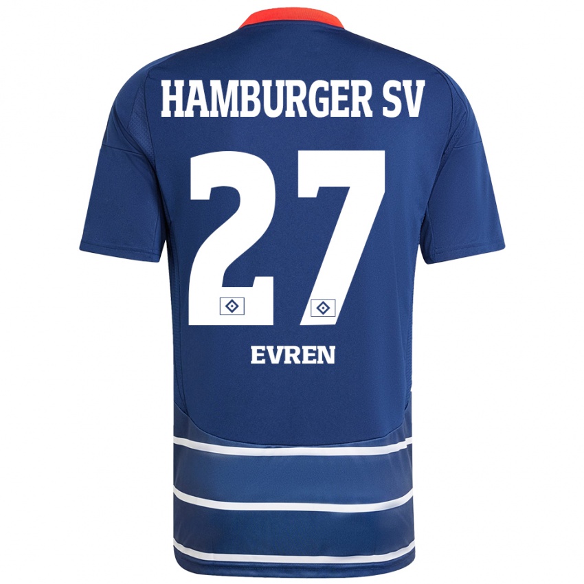 Kvinder Batuhan Evren #27 Mørkeblå Udebane Spillertrøjer 2024/25 Trøje T-Shirt