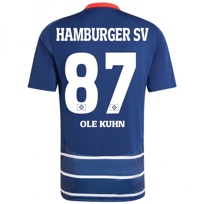 Kvinder Niklas Ole Kühn #87 Mørkeblå Udebane Spillertrøjer 2024/25 Trøje T-Shirt