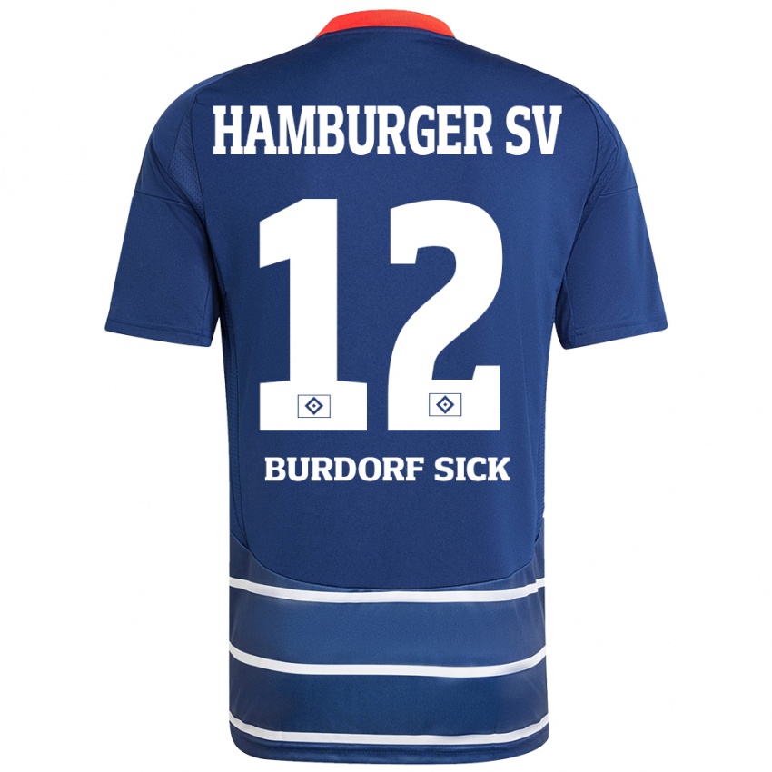 Kvinder Emma Burdorf-Sick #12 Mørkeblå Udebane Spillertrøjer 2024/25 Trøje T-Shirt