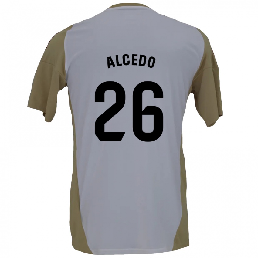 Kvinder Juan María Alcedo #26 Brun Hvid Udebane Spillertrøjer 2024/25 Trøje T-Shirt