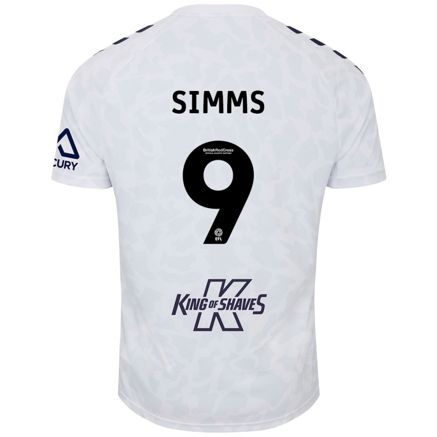 Kvinder Ellis Simms #9 Hvid Udebane Spillertrøjer 2024/25 Trøje T-Shirt