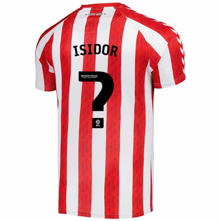 Børn Wilson Isidor #0 Rød Hvid Hjemmebane Spillertrøjer 2024/25 Trøje T-Shirt