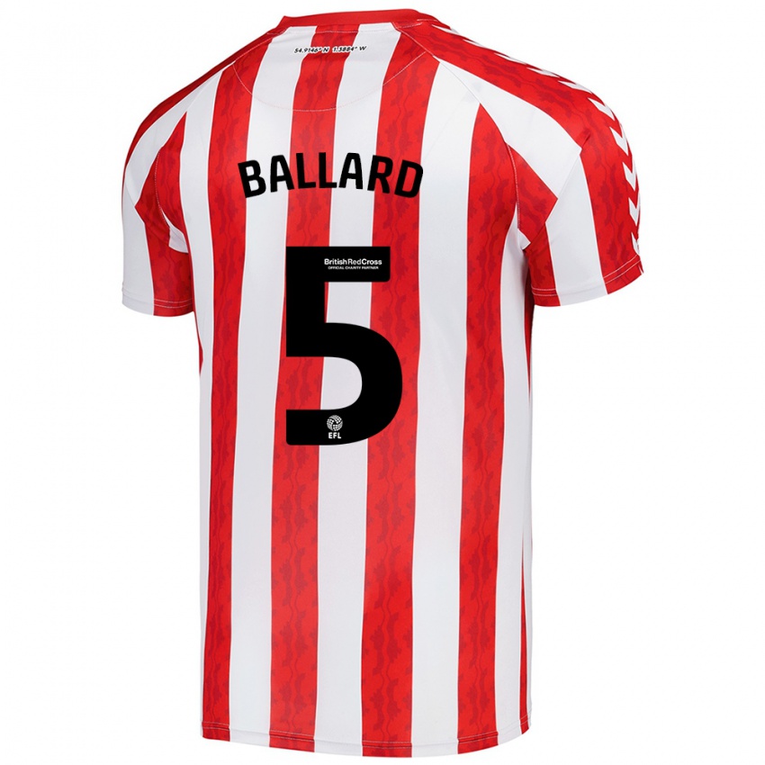 Børn Daniel Ballard #5 Rød Hvid Hjemmebane Spillertrøjer 2024/25 Trøje T-Shirt