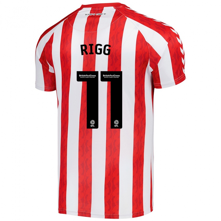 Børn Chris Rigg #11 Rød Hvid Hjemmebane Spillertrøjer 2024/25 Trøje T-Shirt