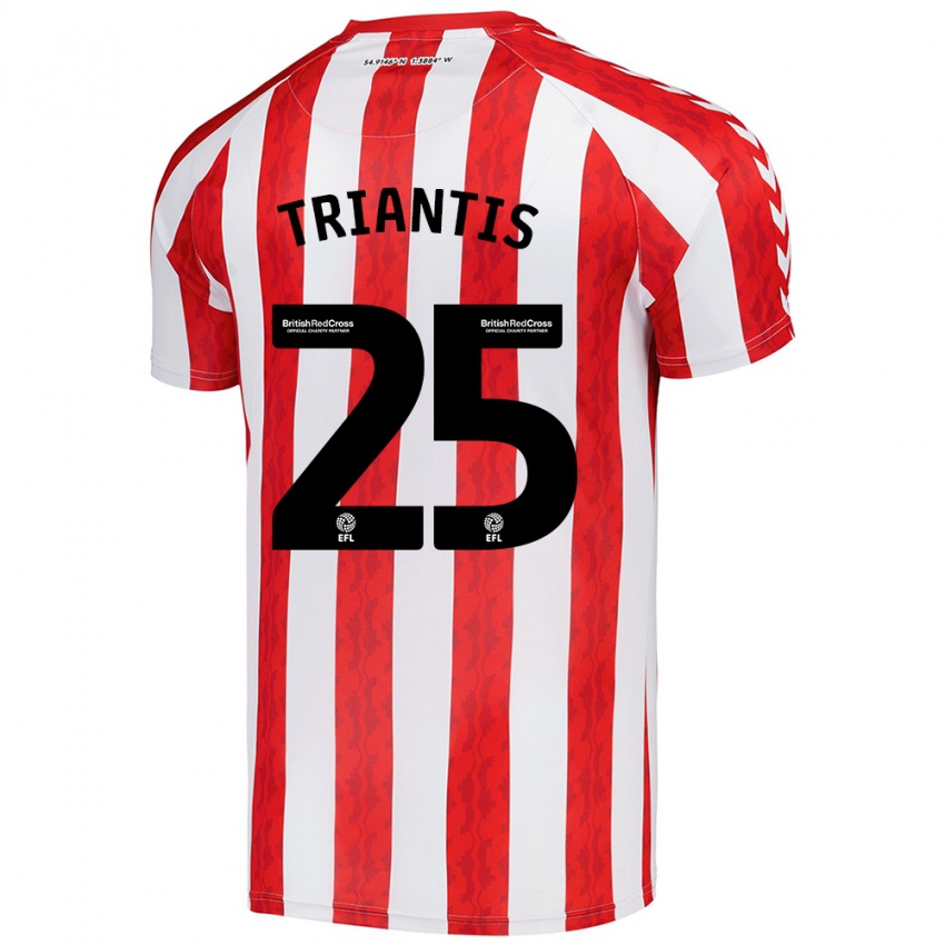 Børn Nectarios Triantis #25 Rød Hvid Hjemmebane Spillertrøjer 2024/25 Trøje T-Shirt