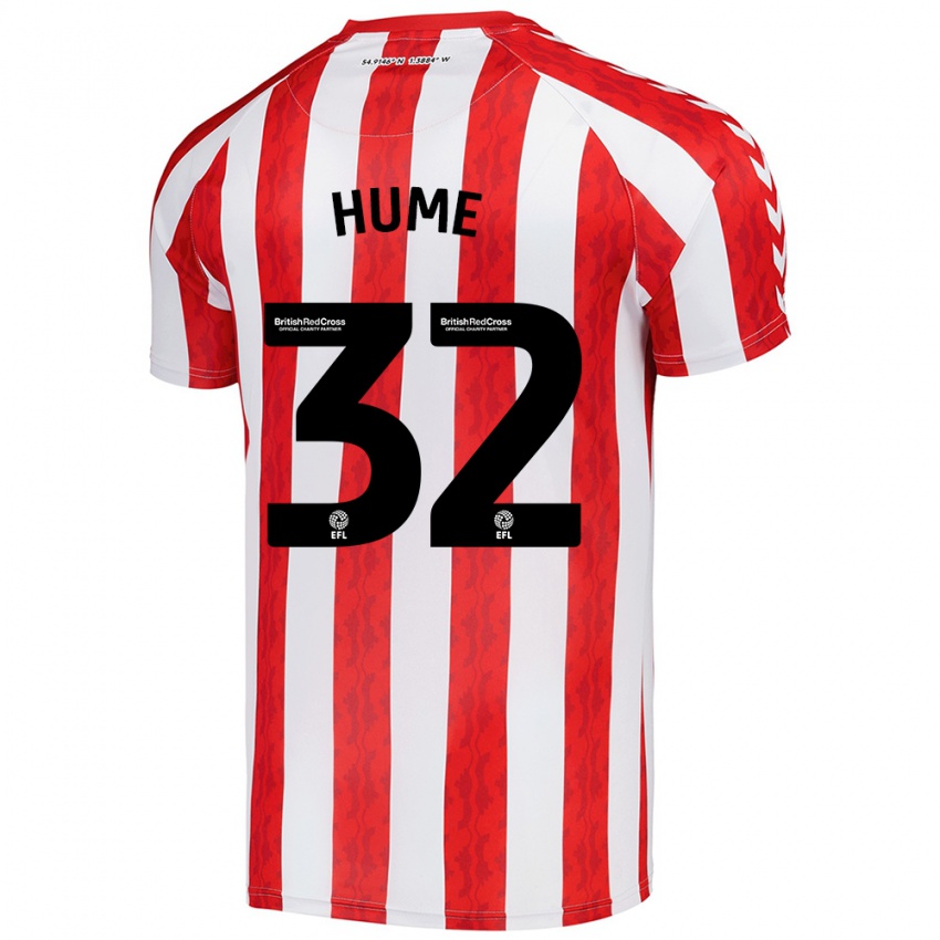 Børn Trai Hume #32 Rød Hvid Hjemmebane Spillertrøjer 2024/25 Trøje T-Shirt