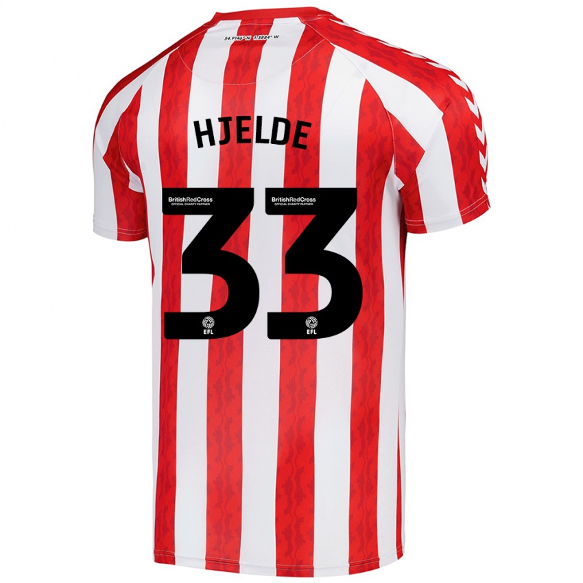 Børn Leo Fuhr Hjelde #33 Rød Hvid Hjemmebane Spillertrøjer 2024/25 Trøje T-Shirt