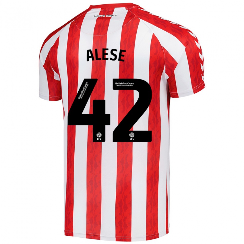 Børn Aji Alese #42 Rød Hvid Hjemmebane Spillertrøjer 2024/25 Trøje T-Shirt