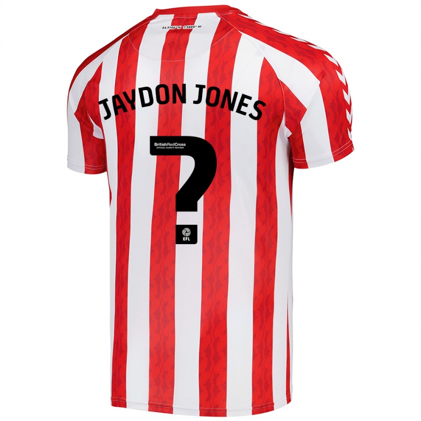 Børn Jaydon Jones #0 Rød Hvid Hjemmebane Spillertrøjer 2024/25 Trøje T-Shirt