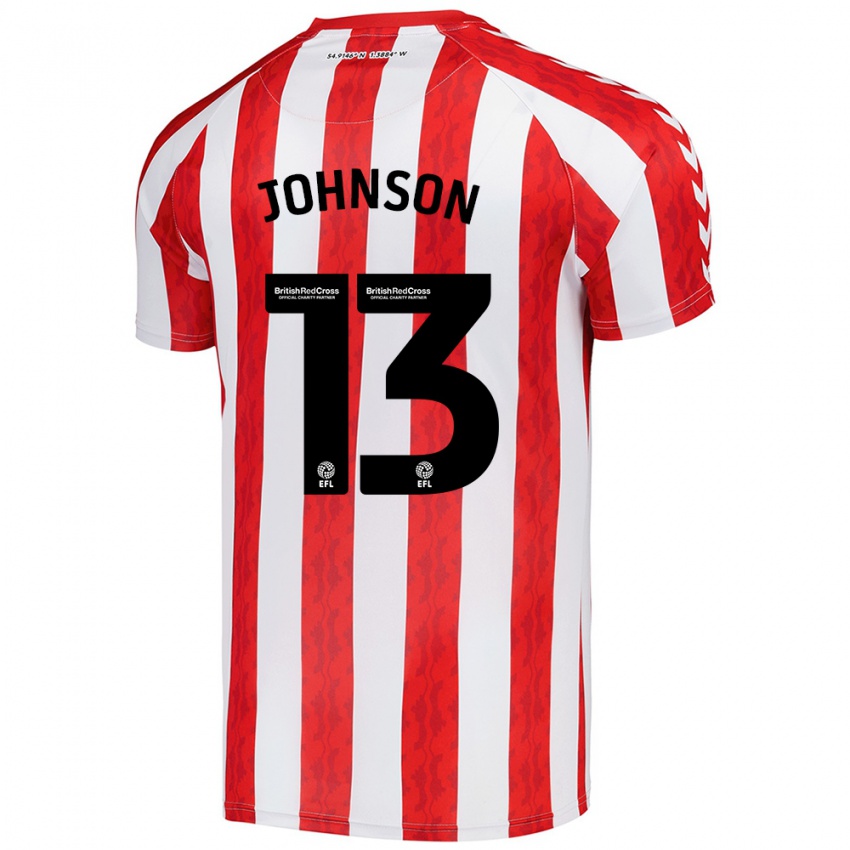 Børn Zak Johnson #13 Rød Hvid Hjemmebane Spillertrøjer 2024/25 Trøje T-Shirt