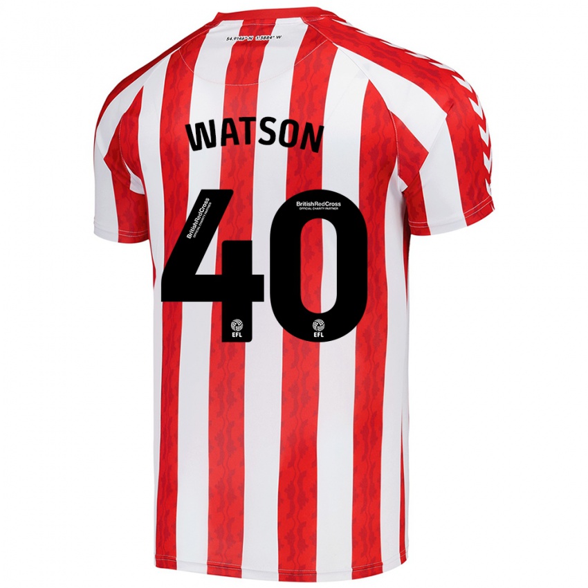 Børn Tom Watson #40 Rød Hvid Hjemmebane Spillertrøjer 2024/25 Trøje T-Shirt