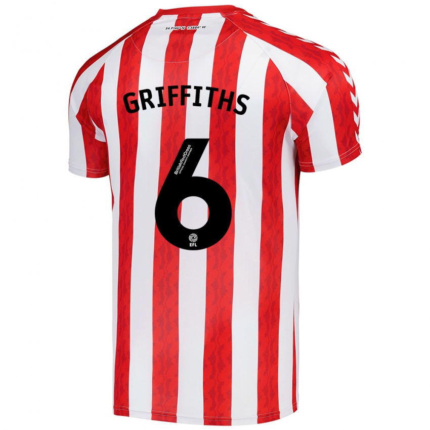 Børn Louise Griffiths #6 Rød Hvid Hjemmebane Spillertrøjer 2024/25 Trøje T-Shirt