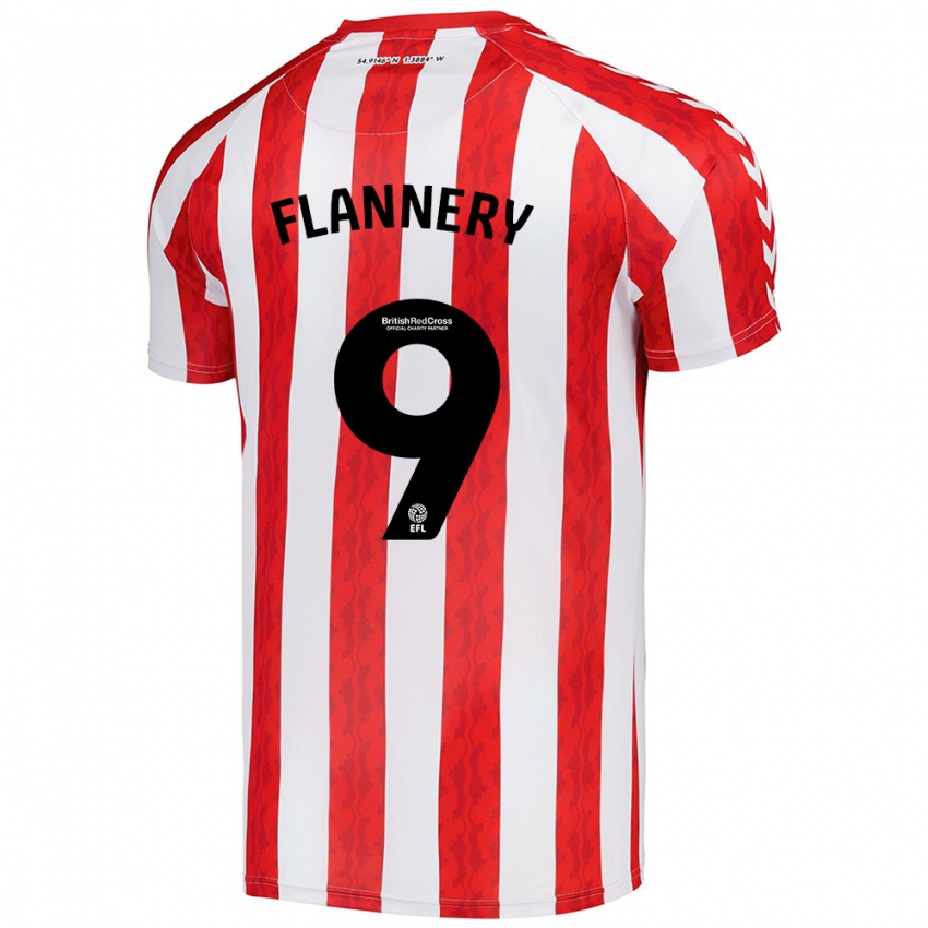 Børn Keira Flannery #9 Rød Hvid Hjemmebane Spillertrøjer 2024/25 Trøje T-Shirt