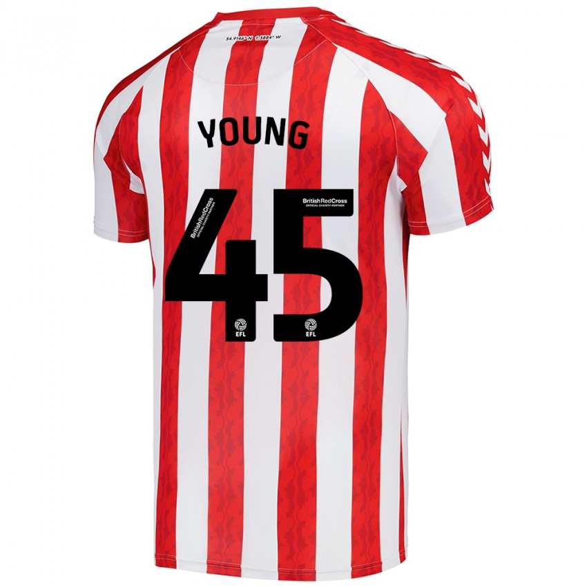 Børn Matthew Young #45 Rød Hvid Hjemmebane Spillertrøjer 2024/25 Trøje T-Shirt