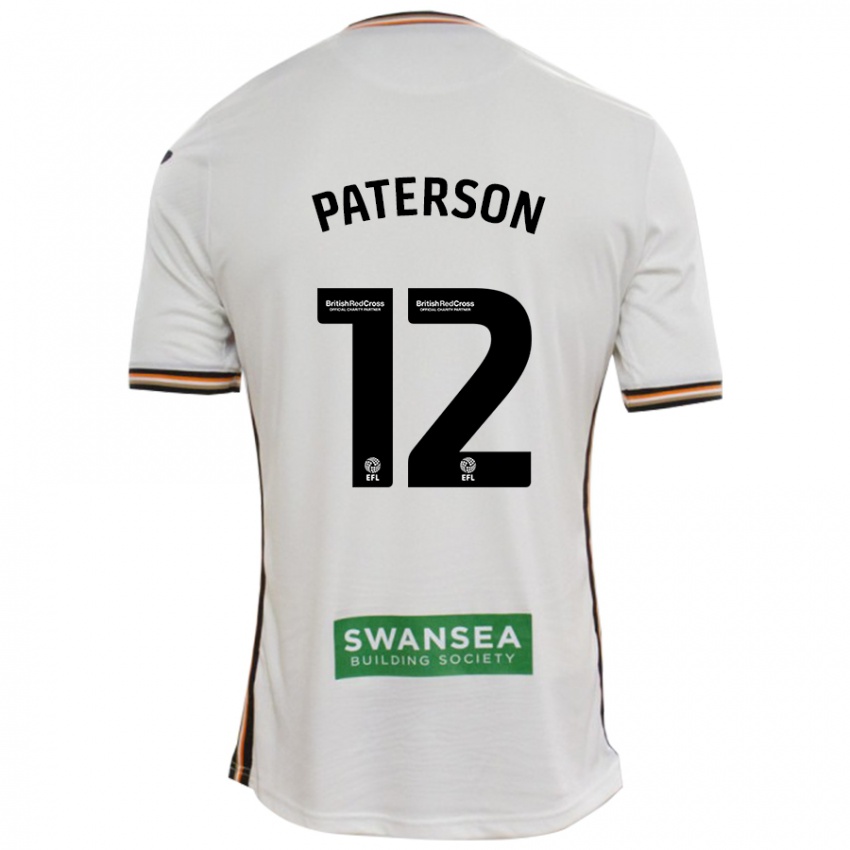 Børn Jamie Paterson #12 Hvid Hjemmebane Spillertrøjer 2024/25 Trøje T-Shirt