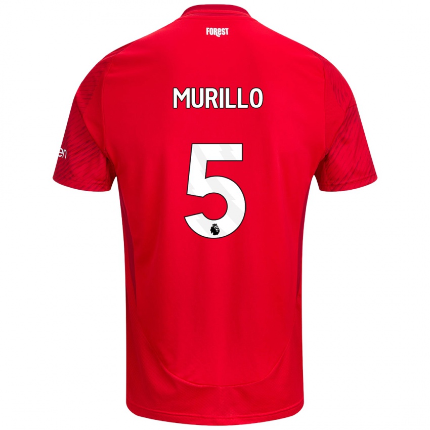 Børn Murillo #5 Rød Hvid Hjemmebane Spillertrøjer 2024/25 Trøje T-Shirt