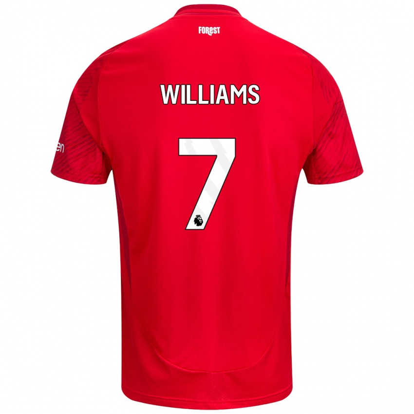 Børn Neco Williams #7 Rød Hvid Hjemmebane Spillertrøjer 2024/25 Trøje T-Shirt