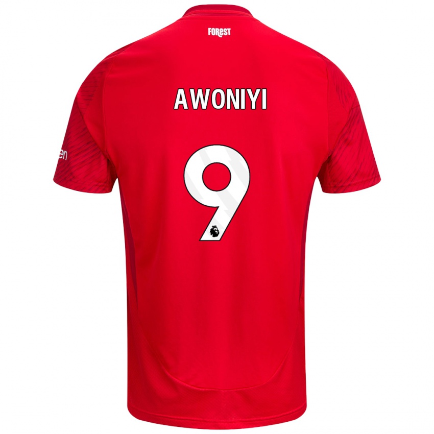 Børn Taiwo Awoniyi #9 Rød Hvid Hjemmebane Spillertrøjer 2024/25 Trøje T-Shirt