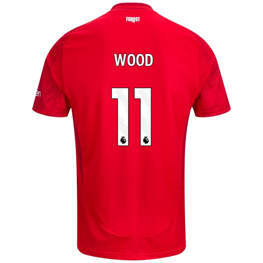 Børn Chris Wood #11 Rød Hvid Hjemmebane Spillertrøjer 2024/25 Trøje T-Shirt