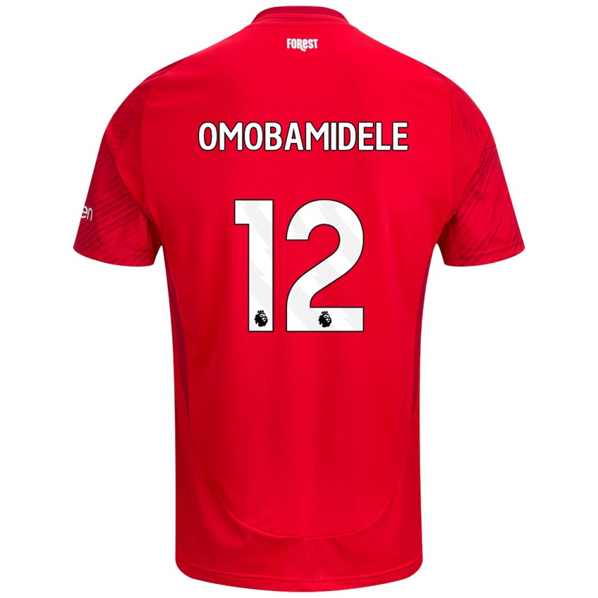 Børn Andrew Omobamidele #12 Rød Hvid Hjemmebane Spillertrøjer 2024/25 Trøje T-Shirt