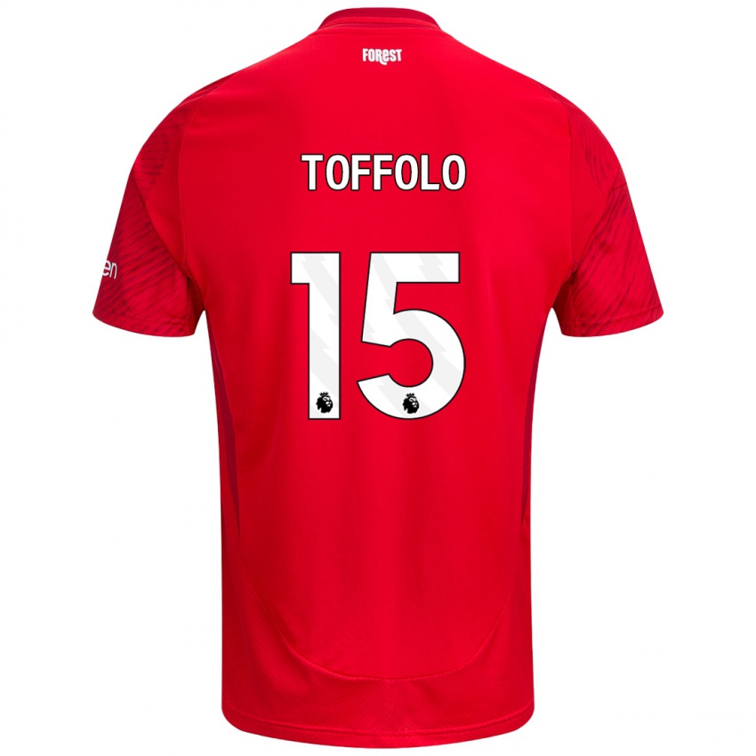 Børn Harry Toffolo #15 Rød Hvid Hjemmebane Spillertrøjer 2024/25 Trøje T-Shirt