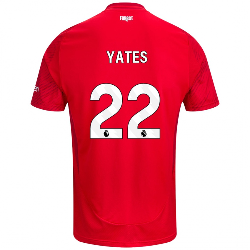 Børn Ryan Yates #22 Rød Hvid Hjemmebane Spillertrøjer 2024/25 Trøje T-Shirt