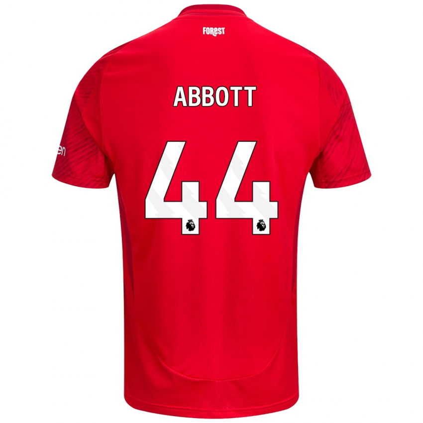 Børn Zach Abbott #44 Rød Hvid Hjemmebane Spillertrøjer 2024/25 Trøje T-Shirt