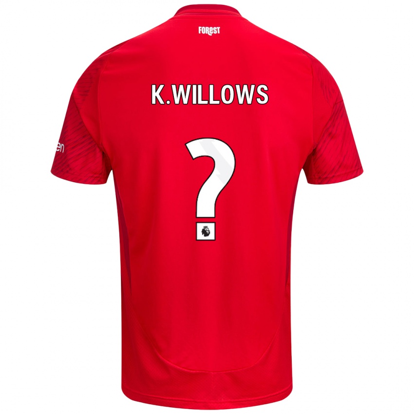 Børn Keehan Willows #0 Rød Hvid Hjemmebane Spillertrøjer 2024/25 Trøje T-Shirt