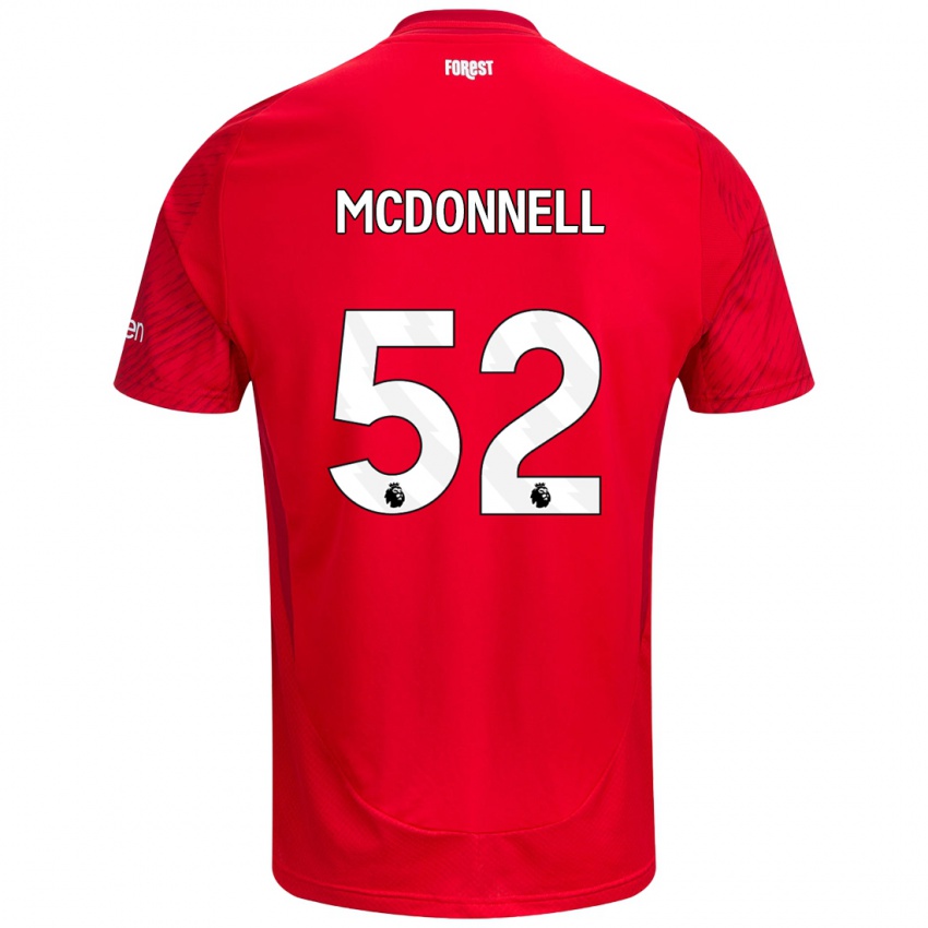 Børn Jamie Mcdonnell #52 Rød Hvid Hjemmebane Spillertrøjer 2024/25 Trøje T-Shirt