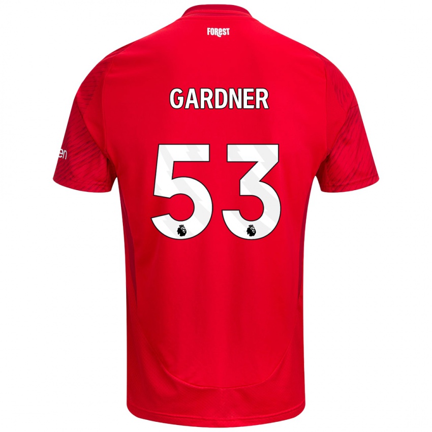 Børn Joe Gardner #53 Rød Hvid Hjemmebane Spillertrøjer 2024/25 Trøje T-Shirt