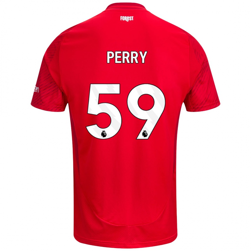 Børn Ben Perry #59 Rød Hvid Hjemmebane Spillertrøjer 2024/25 Trøje T-Shirt