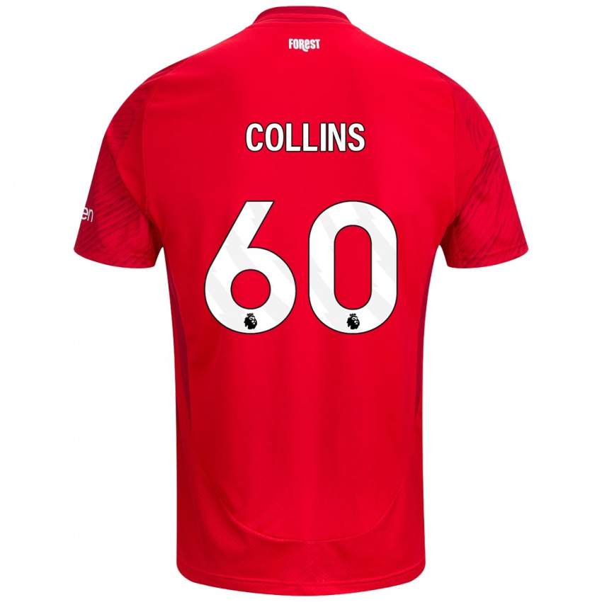 Børn Sam Collins #60 Rød Hvid Hjemmebane Spillertrøjer 2024/25 Trøje T-Shirt