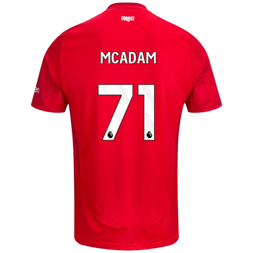 Børn Kyle Mcadam #71 Rød Hvid Hjemmebane Spillertrøjer 2024/25 Trøje T-Shirt