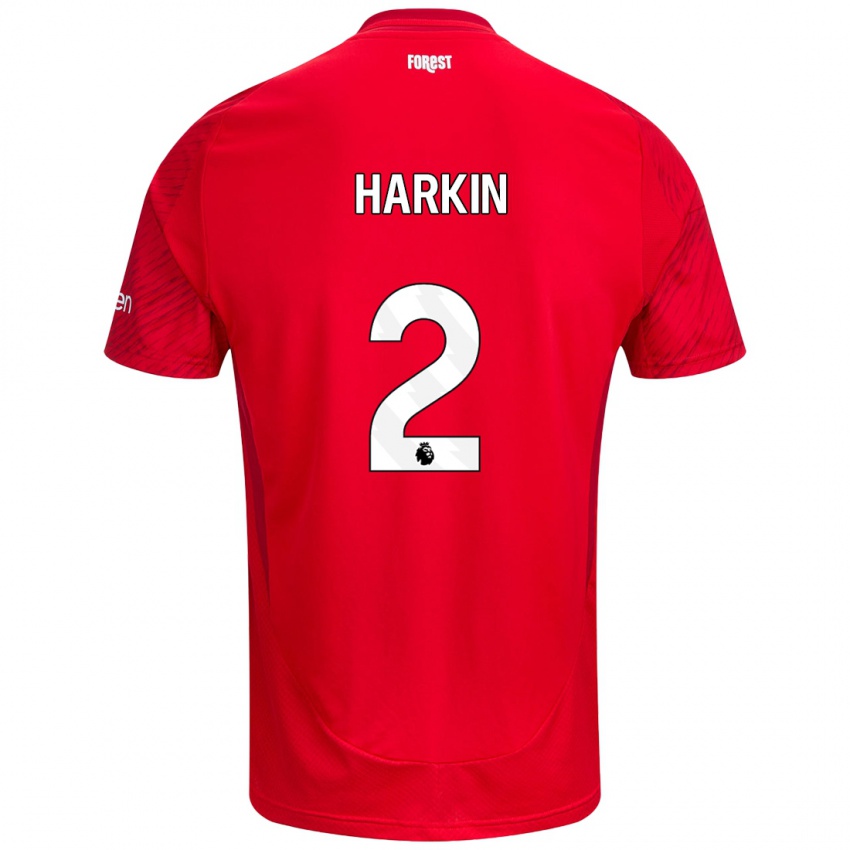 Børn Lyndsey Harkin #2 Rød Hvid Hjemmebane Spillertrøjer 2024/25 Trøje T-Shirt