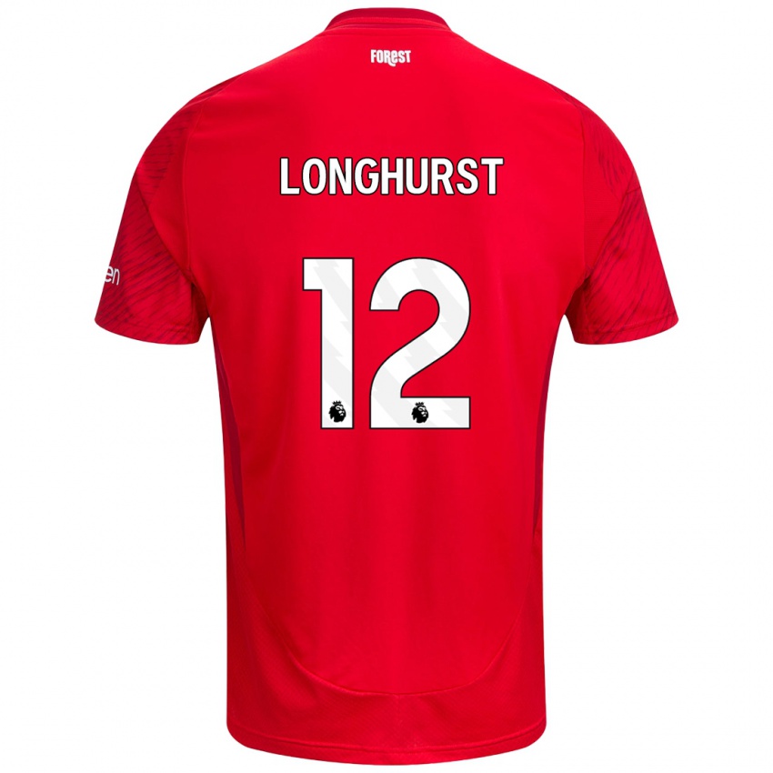 Børn Kate Longhurst #12 Rød Hvid Hjemmebane Spillertrøjer 2024/25 Trøje T-Shirt