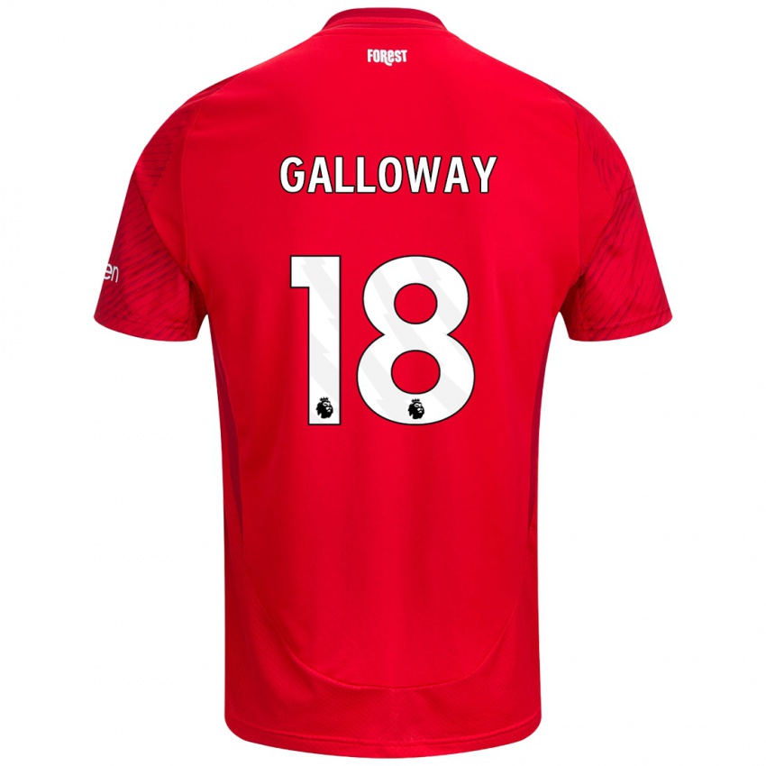 Børn Bridget Galloway #18 Rød Hvid Hjemmebane Spillertrøjer 2024/25 Trøje T-Shirt