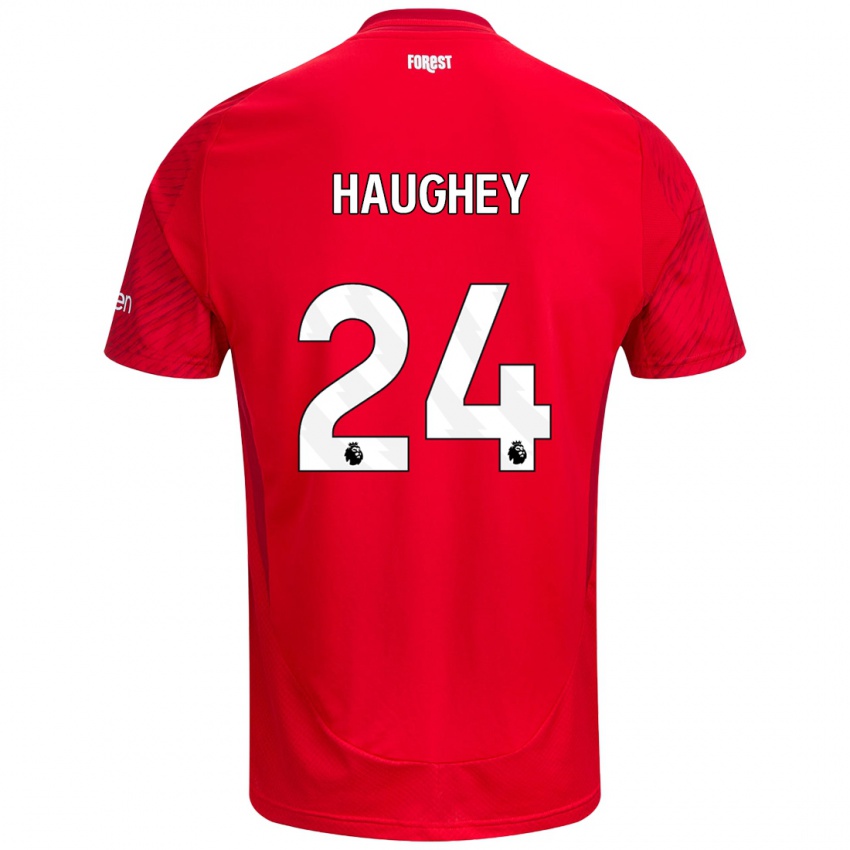 Børn Ella Haughey #24 Rød Hvid Hjemmebane Spillertrøjer 2024/25 Trøje T-Shirt