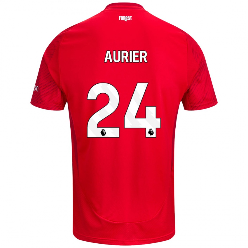 Børn Serge Aurier #24 Rød Hvid Hjemmebane Spillertrøjer 2024/25 Trøje T-Shirt