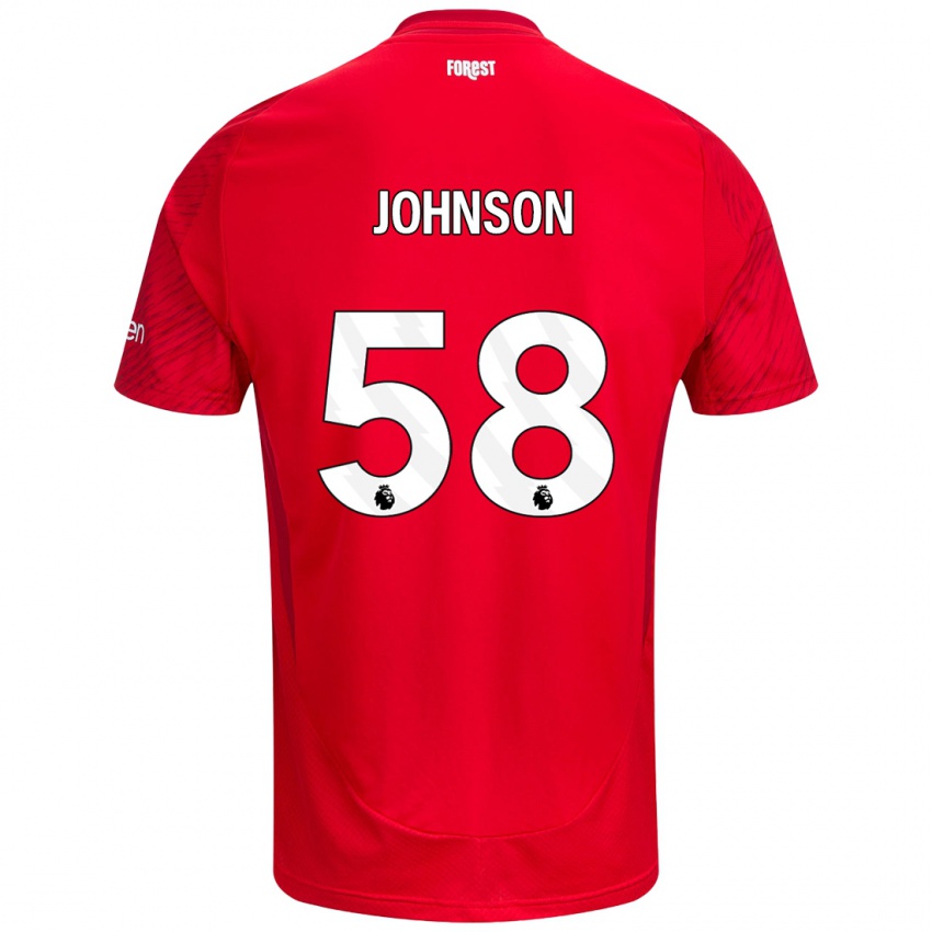 Børn Pharrell Johnson #58 Rød Hvid Hjemmebane Spillertrøjer 2024/25 Trøje T-Shirt