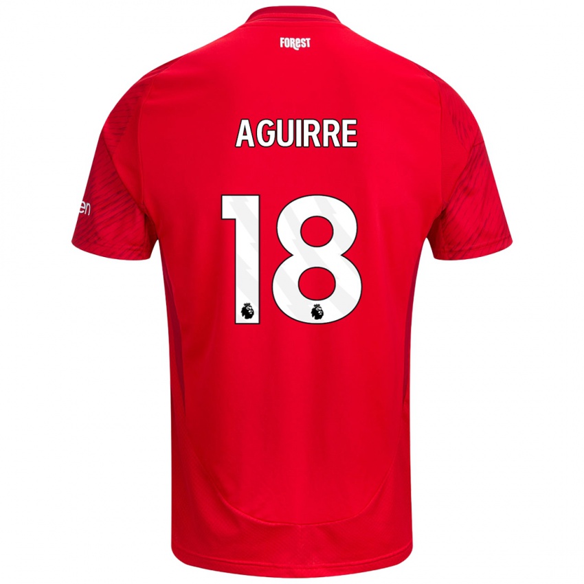 Børn Aja Aguirre #18 Rød Hvid Hjemmebane Spillertrøjer 2024/25 Trøje T-Shirt